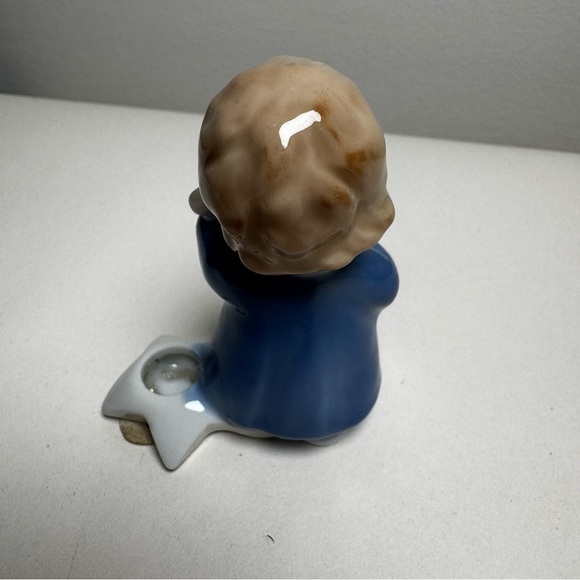 Vintage Set of 4 Colonial Japan Mini Candle Holders Angel Playing Instruments - Picture 4 of 13